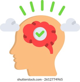 Mental Clarity Icon Flat Vector Illustration