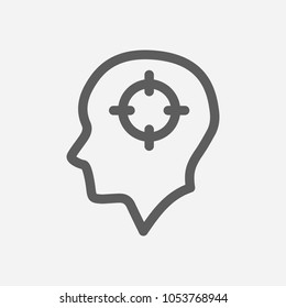 Mental concentration icon line symbol. Isolated vector illustration of  icon sign concept for your web site mobile app logo UI design.