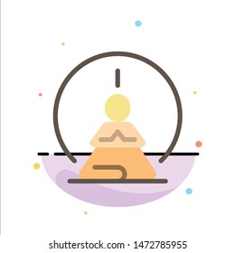 Mental Concentration, Concentration, Meditation, Mental, Mind Abstract Flat Color Icon Template