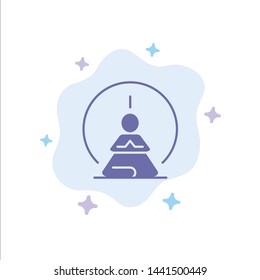 Mental Concentration, Concentration, Meditation, Mental, Mind Blue Icon on Abstract Cloud Background