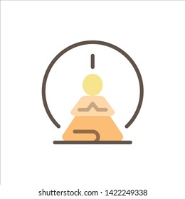 Mental Concentration, Concentration, Meditation, Mental, Mind  Flat Color Icon. Vector icon banner Template