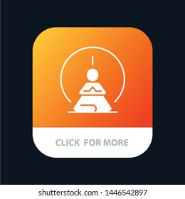 Mental Concentration, Concentration, Meditation, Mental, Mind Mobile App Button. Android and IOS Glyph Version