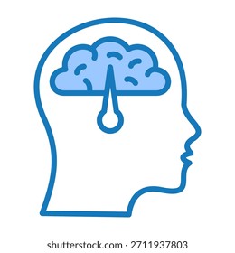 Icono de control mental Ilustración vectorial de diseño de doble tono azul