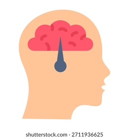 Icono de control mental Ilustración vectorial de diseño plano