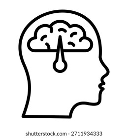 Ilustración vectorial de diseño de línea de iconos de control mental