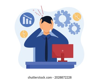 Mental Disorder Concept Vector Illustration. Frustration And Stress, Anger Control, Overworking, Psychological Help, Depression Diagnosis Metaphor.