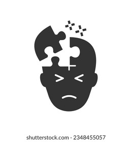 Mental disorder glyph icon. Vector illustration isolated on white.