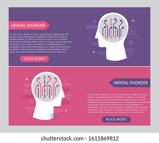Mental disorder icon concept with human head