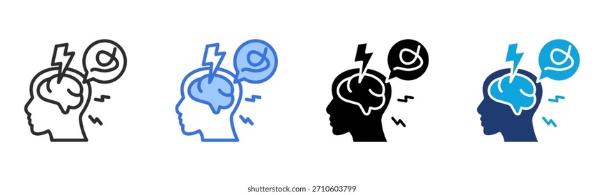 Mental Disorder icon Multi Style Vector Illustration