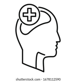Icono de trastorno mental. Icono de vector de trastorno mental de esquema para diseño web aislado en fondo blanco
