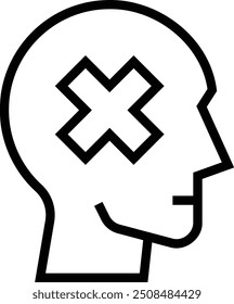 ícone de transtorno mental. Design de estilo linear fino isolado em fundo branco