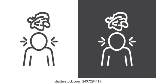 Mental disorder icon vector logo set collection for web app ui