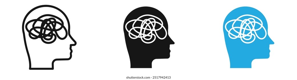 Mental disorder icon vector set illustration