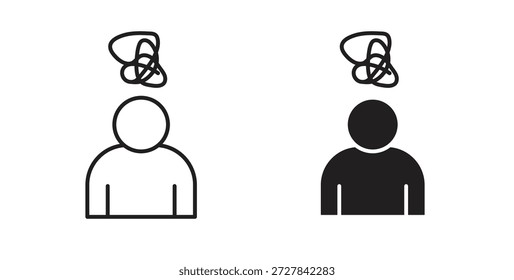 Iconos de trastorno mental. Iconos de contorno Vector colección. ilustraciones planas