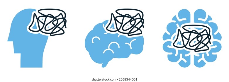  Mental Disorder Psychology Icons Vector for mental health awareness and personal development.