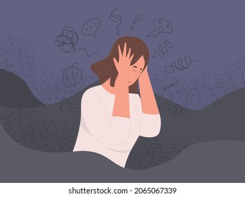 Mental disorder Woman suffering from depression confusion concept