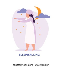 Mental disorders flat composition with human character of person suffering from mental handicap vector illustration