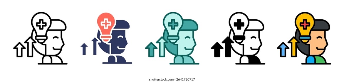 Mental Fatigue Icon Multiple Vector Illustration