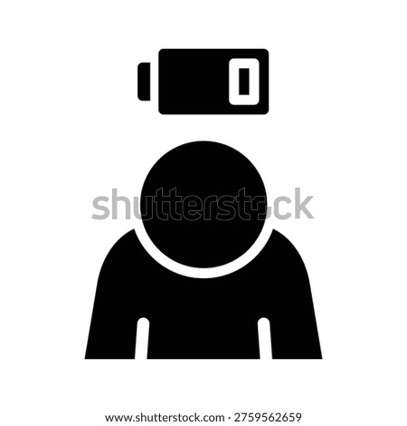Mental fatigue icon silhouette vector design in trendy style