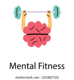 Mental fitness doodle icon is up for use 