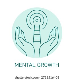Mental Growth and Personal Development Concept Line Icon