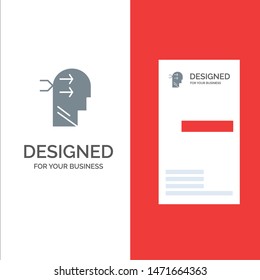 Mental hang, Head, Brian, Thinking Grey Logo Design and Business Card Template