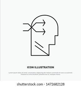 Mental hang, Head, Brian, Thinking Line Icon Vector