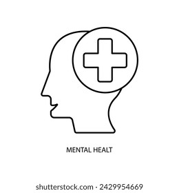 mental healt concept line icon. Simple element illustration.mental healt concept outline symbol design.