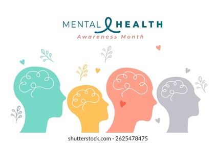 mental health awareness concept background for healthcare vector 