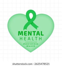 mental health awareness concept background with heart vector
