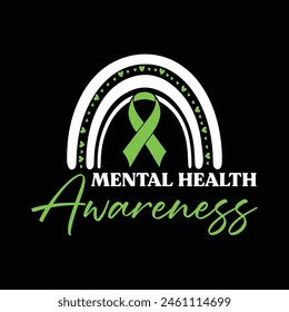 Mental Health Awareness Day T-Shirt, Support Squad Mental Health, Mental Health Month, Green Ribbon,