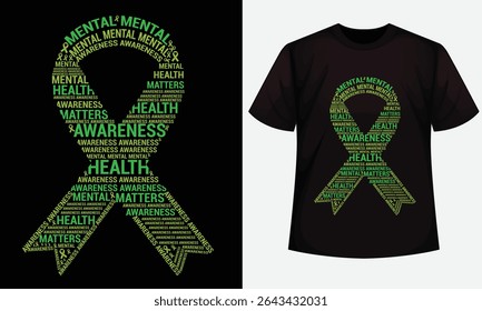 Mental health awareness design for t shirt and other uses.