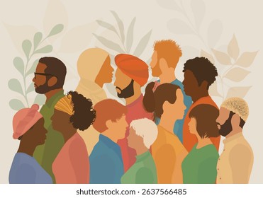 Mental health awareness. Diverse head silhouette profiles. Emotional balance. OurMindsMatter