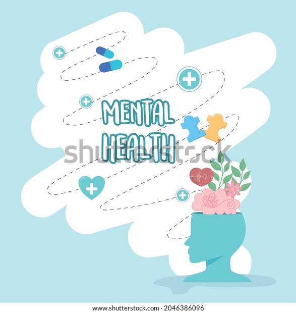 Mental Health Awareness Greeting Card Stock Vector (Royalty Free ...