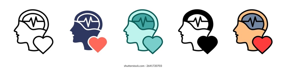 Mental Health Awareness Icon Multiple Vector Illustration