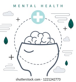 Mental health awareness icon vector