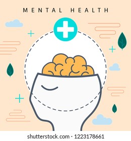 Mental health awareness icon vector