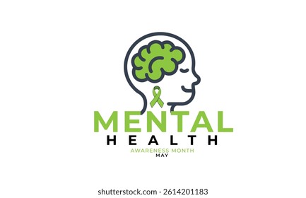 Mental health awareness month. background, banner, card, poster, template. Vector illustration.
