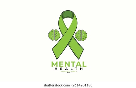 Mental health awareness month. background, banner, card, poster, template. Vector illustration.
