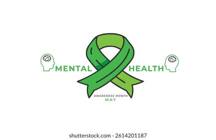 Mental health awareness month. background, banner, card, poster, template. Vector illustration.
