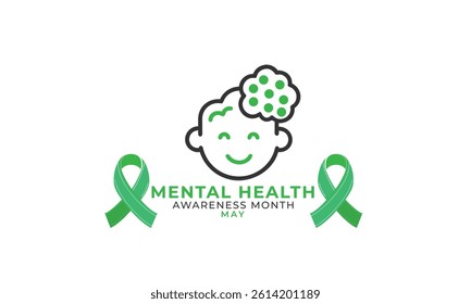 Mental health awareness month. background, banner, card, poster, template. Vector illustration.
