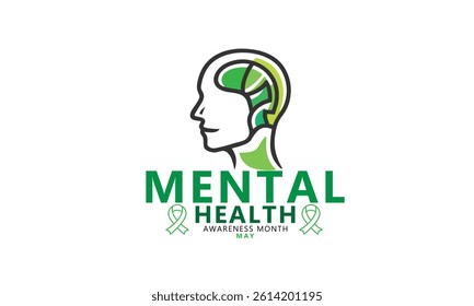 Mental health awareness month. background, banner, card, poster, template. Vector illustration.
