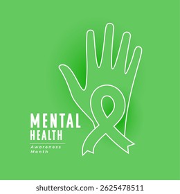 mental health awareness month background with papercut hand vector