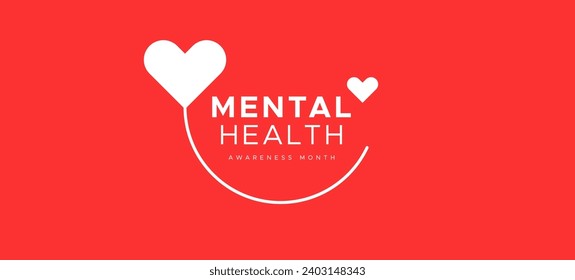 Mental Health Awareness Month banner design. Care about mental health. Health concept design. May is Mental Healt Awareness Month