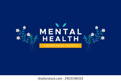 Mental Health Awareness Month banner design. Care about mental health. Health concept design. May is Mental Healt Awareness Month