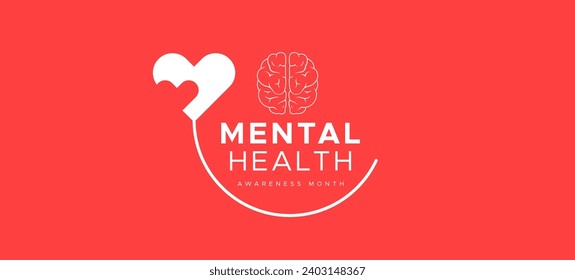 Mental Health Awareness Month banner design. Care about mental health. Health concept design. May is Mental Healt Awareness Month