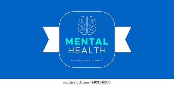 Mental Health Awareness Month banner design. Care about mental health. Health concept design. May is Mental Healt Awareness Month