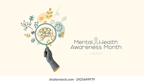 Mental Health Awareness Month banner.	