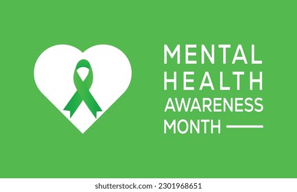 Mental Health Awareness Month banner.Mental Health Awareness Month. Vector web banner for social media, posters, cards, and flyers. Medical health care design.Annual campaign in United States. EPS 10.