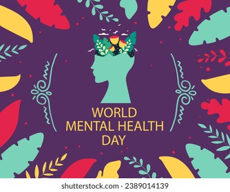 Mental Health Awareness Month banner.Mental Health Awareness Month.World Mental Health Day Poster Background Illustration Banner.Medical health care design.Annual campaign in United States. EPS